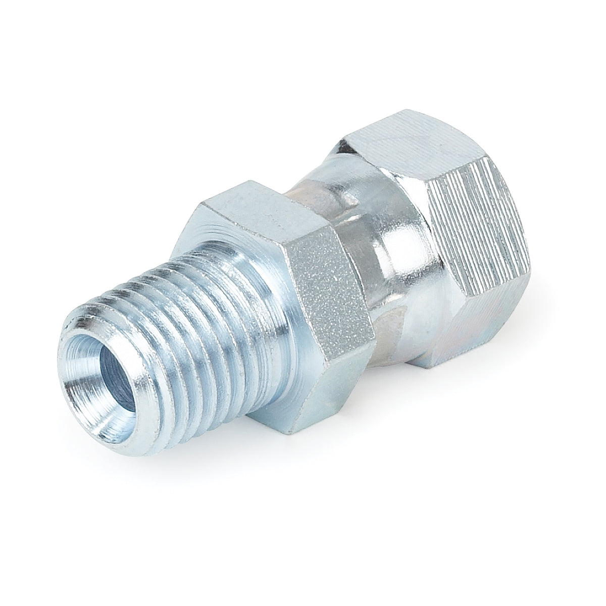 Hose union 1/4 in npt(M) x 1/4 in npsm(F)