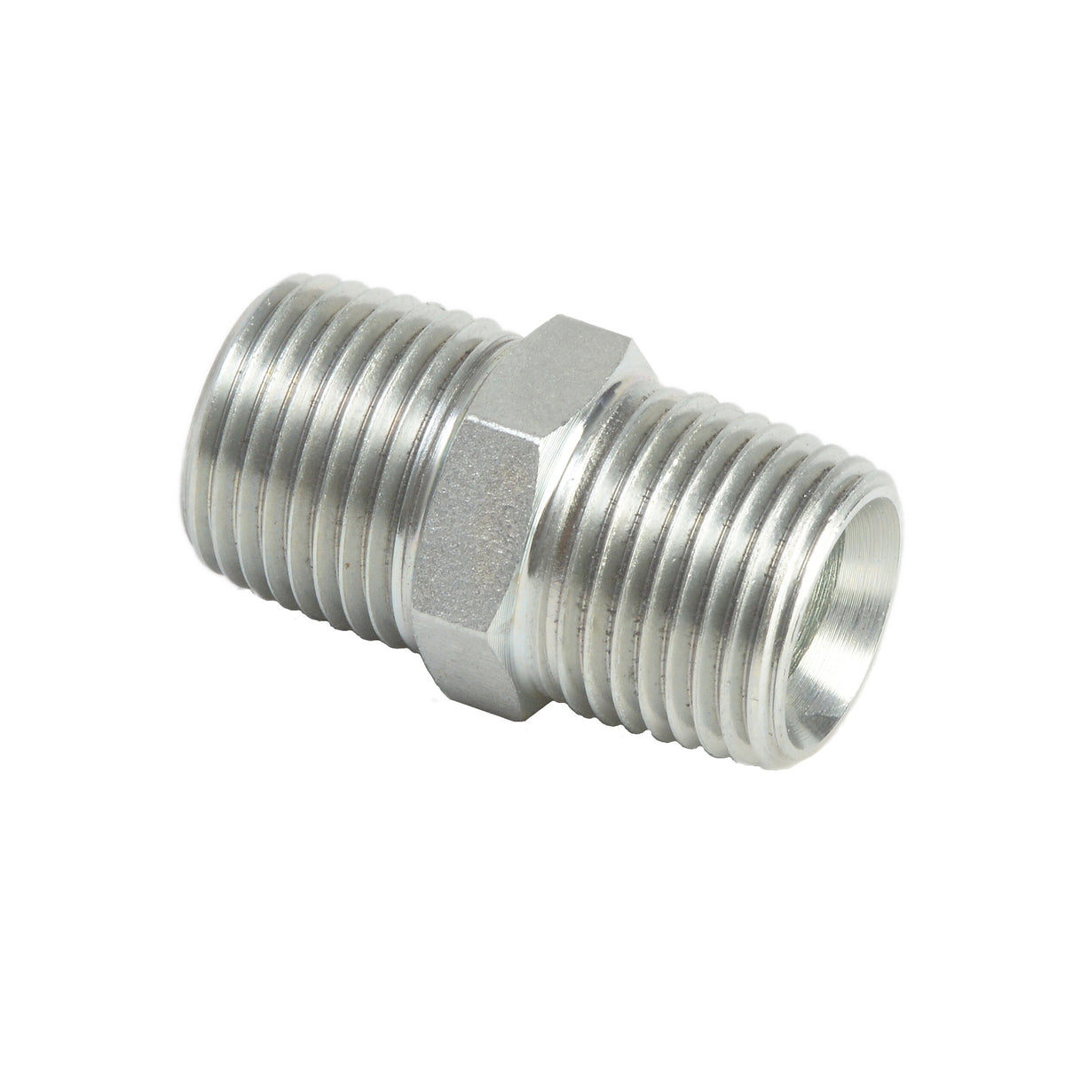 Hose fitting (nipple) 1/2 in npt x 1/2 in npt, MBE